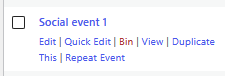 Single entry in u3a Events list showing Repeat Event option